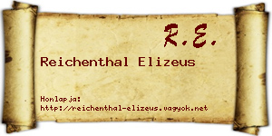 Reichenthal Elizeus névjegykártya